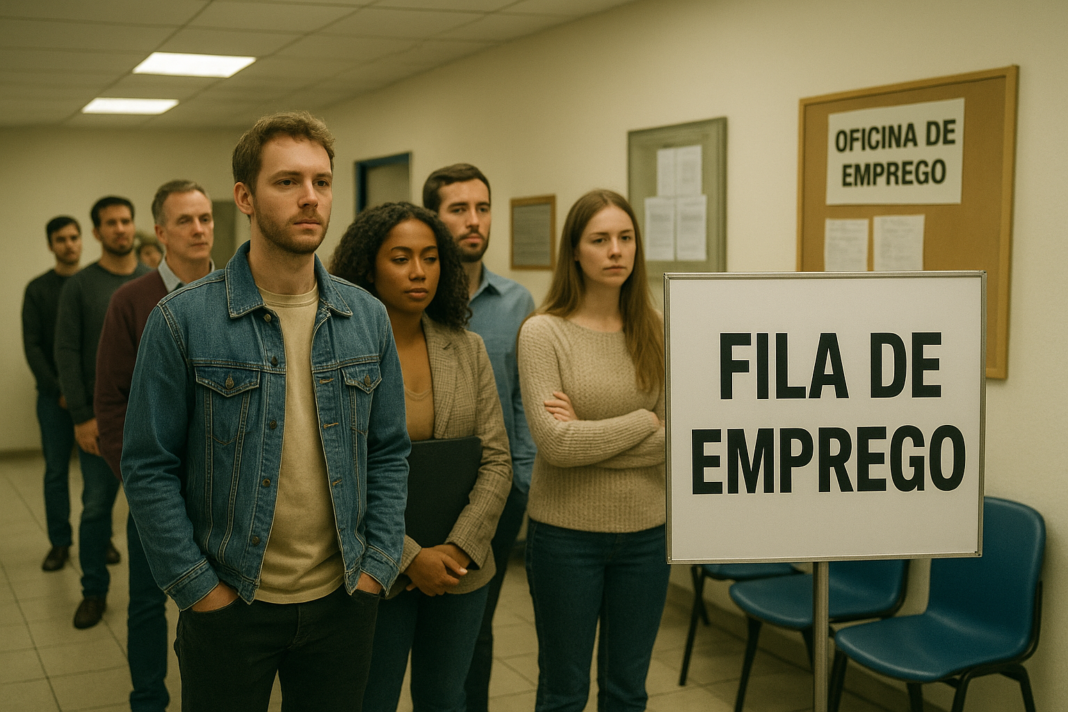fila de emprego